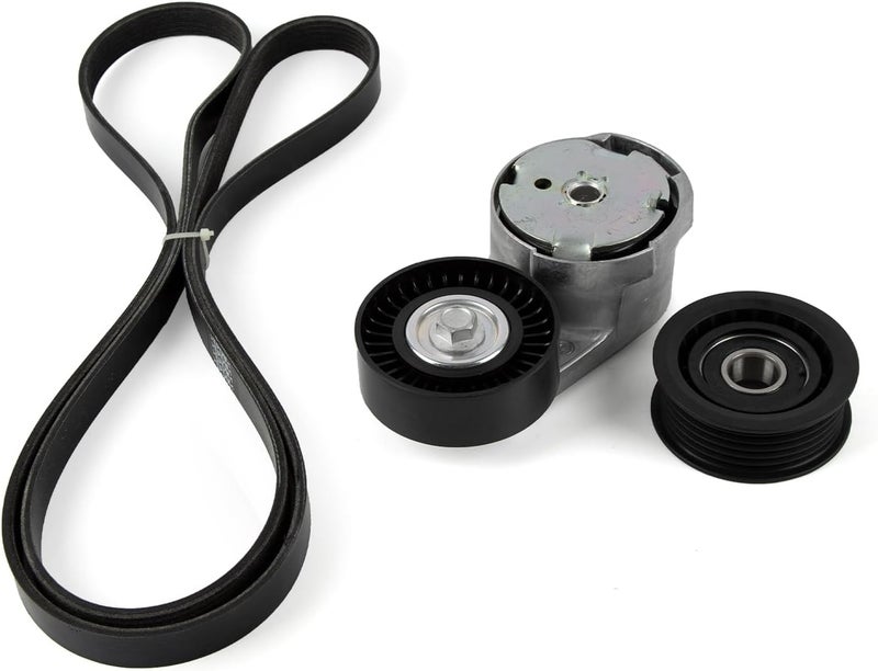 Baxzl Belt Tensioner Pulley with Idler Pulley Serpentine Belt Kit for Dodge Grand Caravan Charger Durango Ram 1500 2500 3500 Chrysler 200 300 Town & Country 3.6L V6 3pcs for 39282 + 38082 + 6PK1960 - Image 1